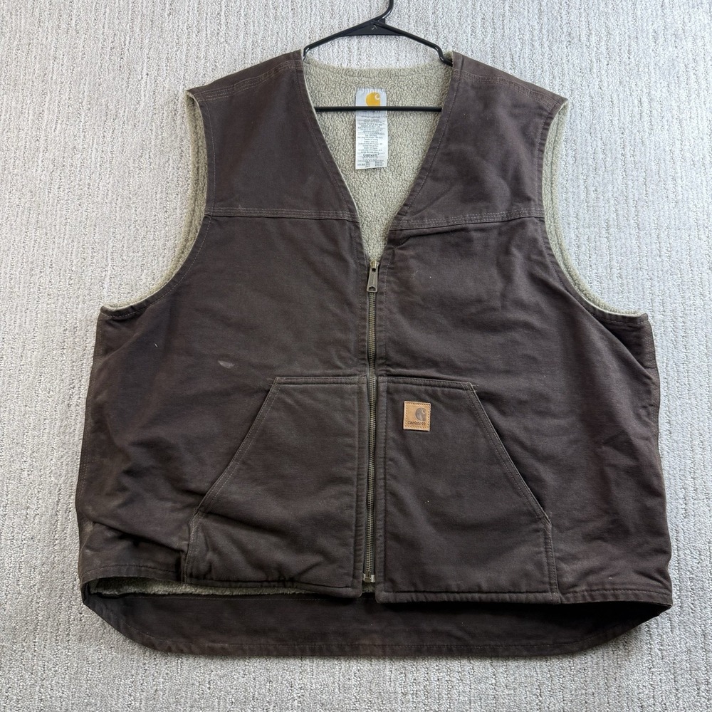 Carhartt Sherpa Lined Vest Men's XXL V26 DKB Brown